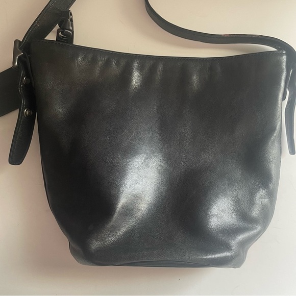 Vintage COACH 32281 Bucket Original Black Leather Mini Bleeker Duffle Sack - Picture 1 of 16
